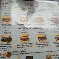 Vegan menu at H Burger in Gran Canaria