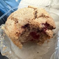 Vegan raspberry muffin. 5/5 ⭐️s  at Hidden Julles Cafe in Gainesville
