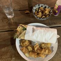 Good option but don’t take extra chips. This was the kofke kebab but I would take the falafel next time, this was pretty mushy  at Turquesa Comida Arabe in Bonito