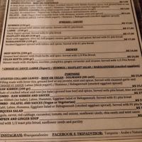 The menu at Turquesa Comida Arabe in Bonito