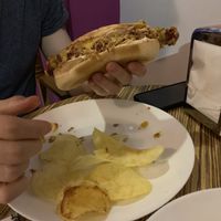 Hotdog at La Mala Mujer in Madrid