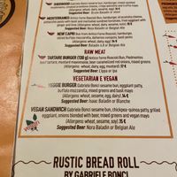 Menu  at Open Baladin in Rome