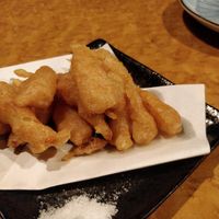 Japanese leek tempura (Okinawan unique veggie) at Shimabukuro in Naha