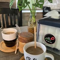 Café con leche at El Punto Vegano in Catano