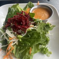 Salad that came with the papa's supreme (note the dressing has cilantro in it)  at El Punto Vegano in Catano