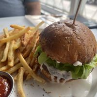 Bean burger (also had the cilantro dressing on it)  at El Punto Vegano in Catano