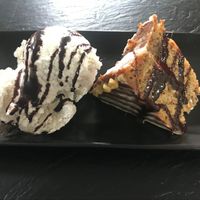 Glegan carrot cake and coconut ice cream  at El Punto Vegano in Catano