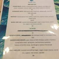 Menu at & Juice Co in Columbus