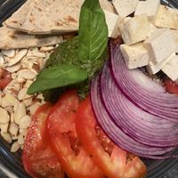 Pesto bowl with tofu  at Amaranto in Bocas Del Toro