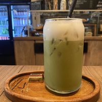 Almond milk matcha latte  at Amaranto in Bocas Del Toro