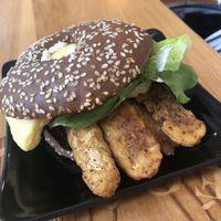 Egg and sausage bagel   at Copper Branch - Robert Bourassa in Montreal