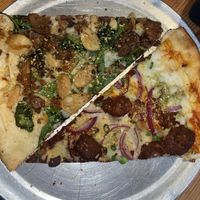 Vegan special (top) and Buffalo 666 (bottom)  at Sizzle Pie in Reno