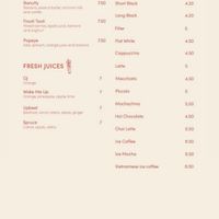 Menu at Mr. T's in Onehunga