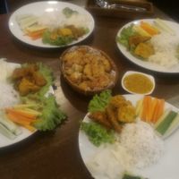 Nasi lalapan (Vegetarian rise)  at LN Fortunate Coffee in Pekanbaru