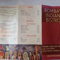2nd Page of Menue at Bombay Grill in Miami Beach