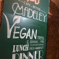 Actual sign that says vegan in Cuba, amazing. at Madeley in Trinidad