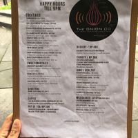 Drink menu at The Onion Collective in Ubud