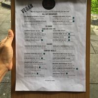 Vegan menu at The Onion Collective in Ubud