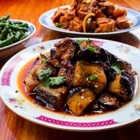 Vegan Douban Eggplant - rich sichuan style at King Tea in Paddington