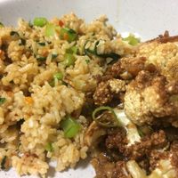 Vegan fried rice and Cauliflower popcorn at King Tea in Paddington