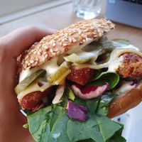 Special burger at The Roundhill in Brighton