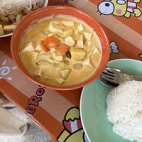 Massaman curry with ricee  at Ying Ying's Kitchen in Koh Phangan