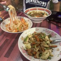 stir fried cashew nuts amazing w little mushrooms  at Ying Ying's Kitchen in Koh Phangan