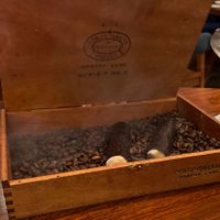 Signature dessert. Chocolate cigar  at Onda in Richmond