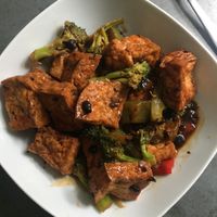 Tofu with black bean sauce at Unit Su Vege in Philadelphia
