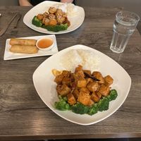 Sesame tofu and general tsos tofu lunch specials!!   at Unit Su Vege in Philadelphia