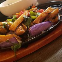 Eggplant platter at Unit Su Vege in Philadelphia