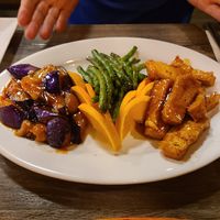 Eggplant, green beans and tofu at Unit Su Vege in Philadelphia