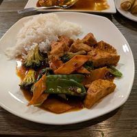 House bean curd lunch special (also soup and spring roll) at Unit Su Vege in Philadelphia