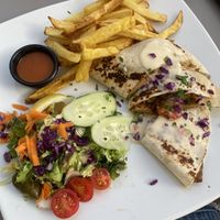 Quesadilla with chikken. Delicious  at The Hen's Teeth in Alicante