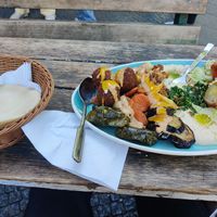 Vegan plate at Humbaba Falafel in Berlin