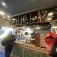 Counter and menu (14/09/23)  at Humbaba Falafel in Berlin