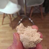 This may not look like much but this is a tiny piece of heaven also known as halva  at SesamMe in North London