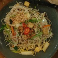 Fried rice noodles with tofu at Saigon in Zurich