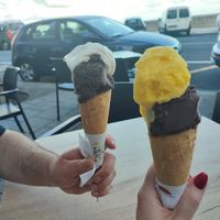 ice cream: lemon, mango an vegan dark chocolate at Heladeria Dulce Paladar in La Palma