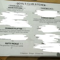 Vegan menu  at Devil's Club Brewing Company in Juneau