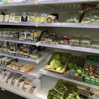 Large vegan cheese selection, sprouts and lettuce etc. at Savia Alimentacion Natural in Ibiza