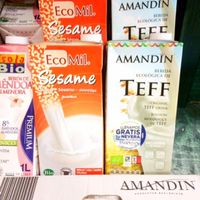 I had never seen Teff Milk before.. great assortment of 'milks' at Natural in Ibiza