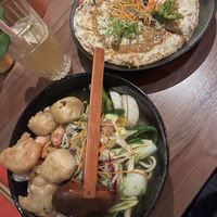pancake and red bowl ramen  at Feel Seoul Good in Berlin