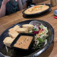 Deep fried tofu and satay sauce  at Feel Seoul Good in Berlin