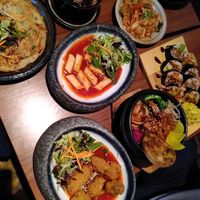 Pancake, rice cakes, ketchup crunch, bibimbap, kimchi & gimbap at Feel Seoul Good in Berlin