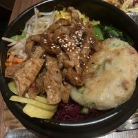 Bibimbab with soy medaillons  at Feel Seoul Good in Berlin