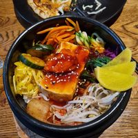 Bibimbap with vegan egg at Feel Seoul Good in Berlin