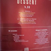 Dessert menu.  at Feel Seoul Good in Berlin