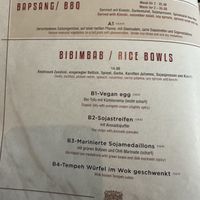 Bibimbab bowls menu.  at Feel Seoul Good in Berlin