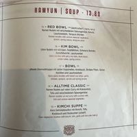 Ramen menu.  at Feel Seoul Good in Berlin